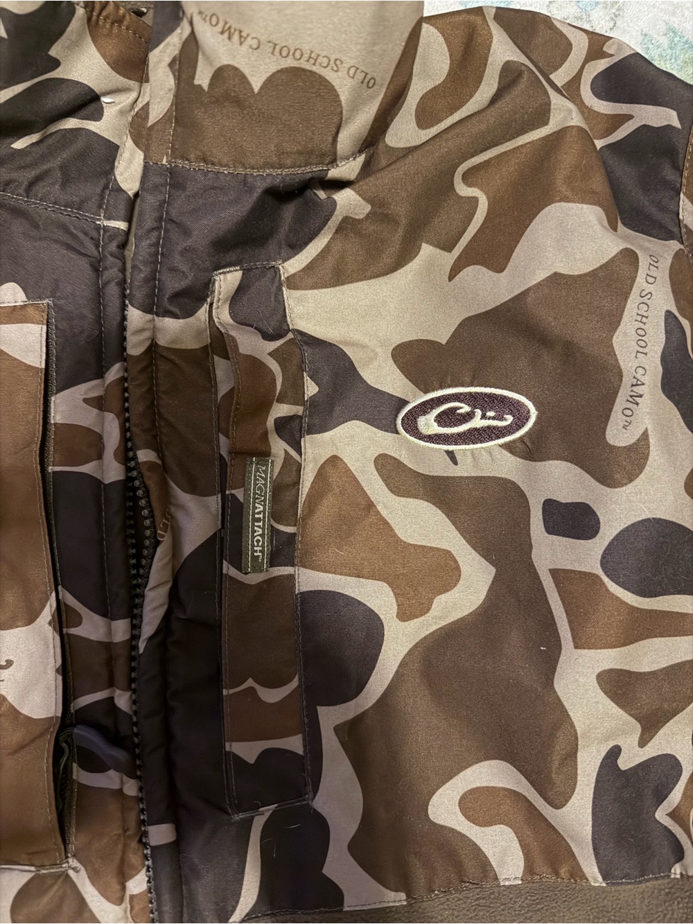 Drake Brown Fleece Jacket with Logo Patch